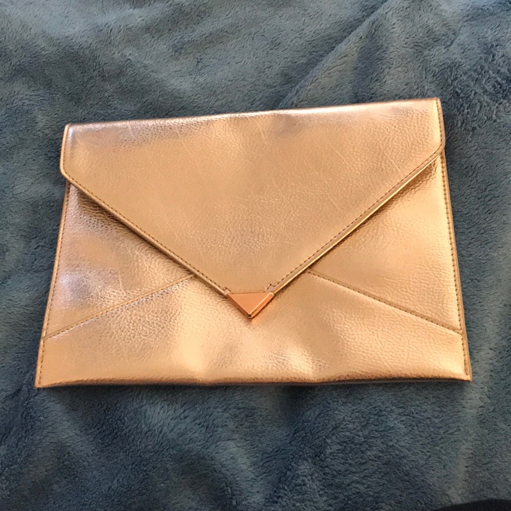 Banana Republic rose gold envelope clutch